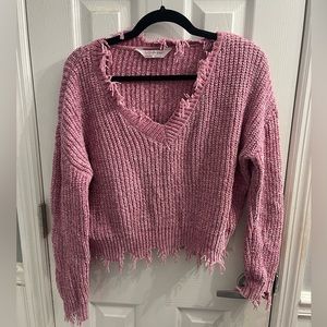 Pink v neck sweater